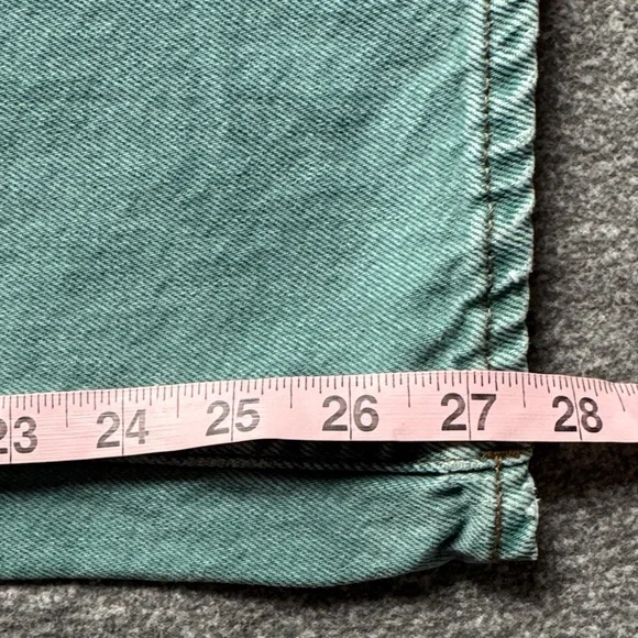 Urban Outfitters BDG High & Wide Jeans Baggy Barrel Skate Denim Mint Green 24 - Picture 14 of 15